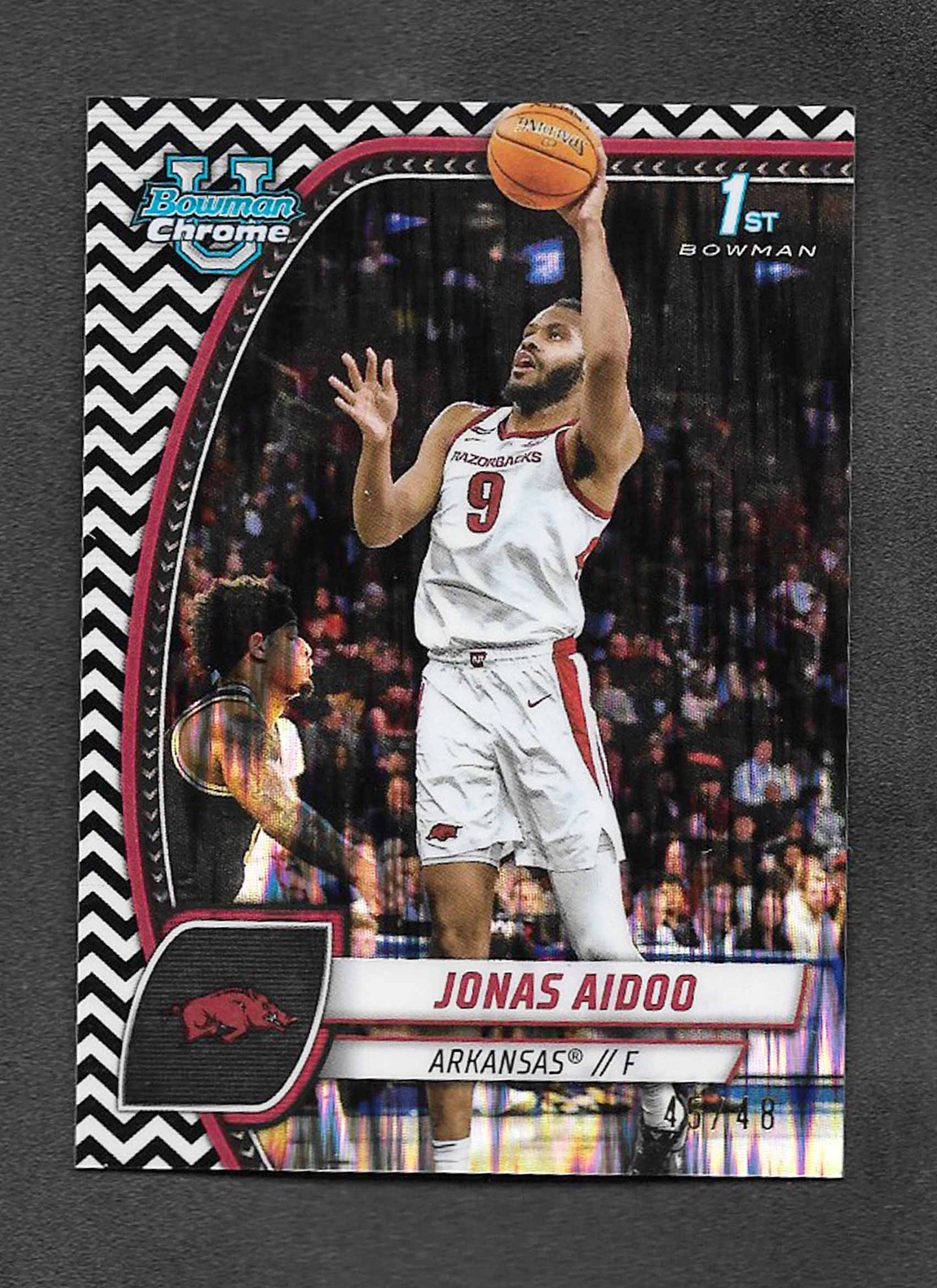 Aidoo, Jonas 2024 Bowman black white stealth 45/48 #32 LAKERS RAZORBACKS ROOKIE