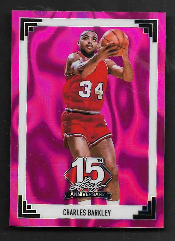 Barkley, Charles 2025 Leaf 15th anniversary pink lave 2/8 #91b-30 SIXERS SUNS
