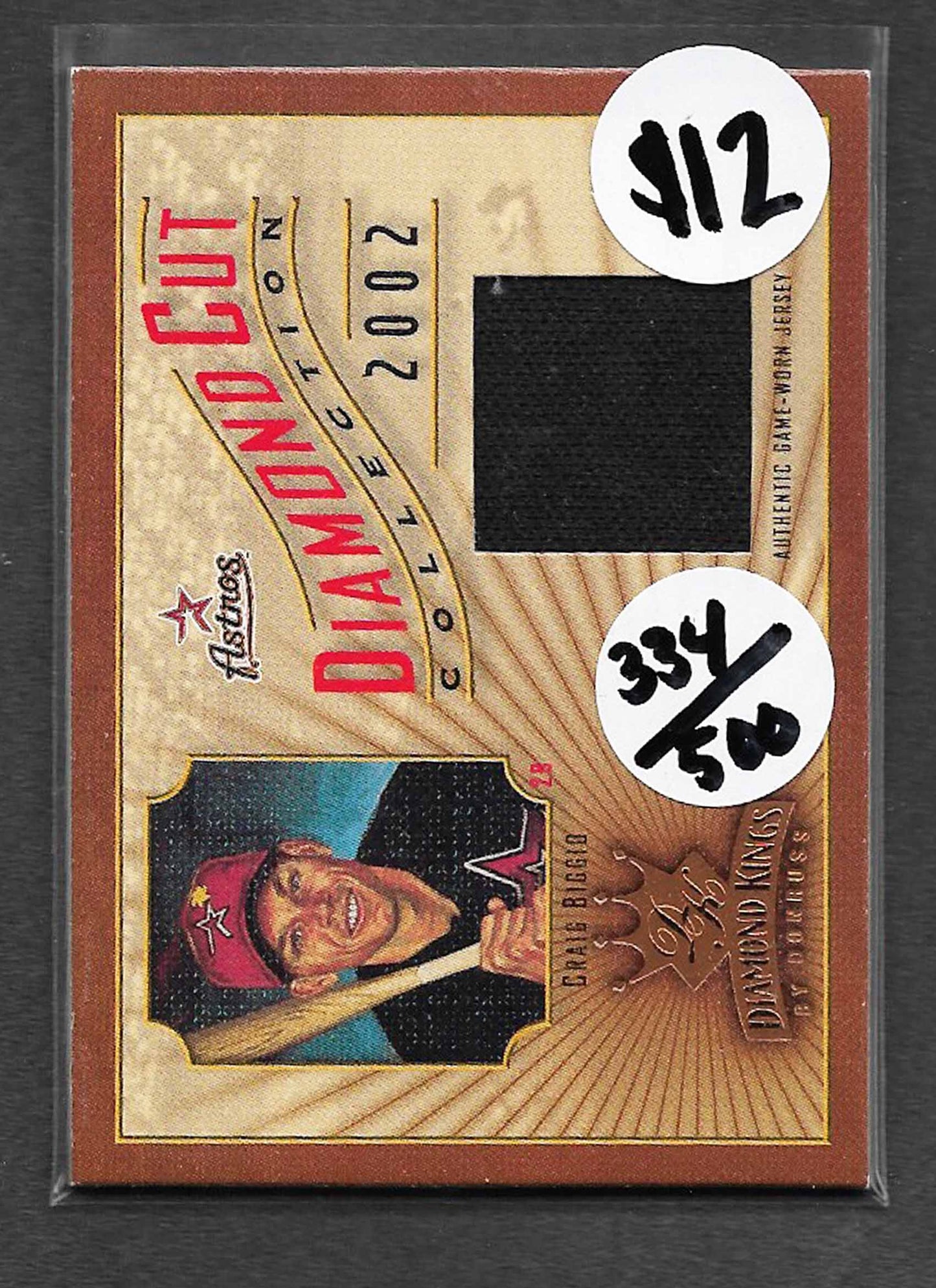 Biggio, Craig 2002 Donruss HOF Diamond Cut Patch 334/500 #dc76 ASTROS