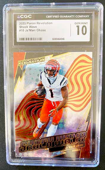 Chase, Ja'Marr 2025 Panini Revolution Shock Wave mint 10 #10 BENGALS