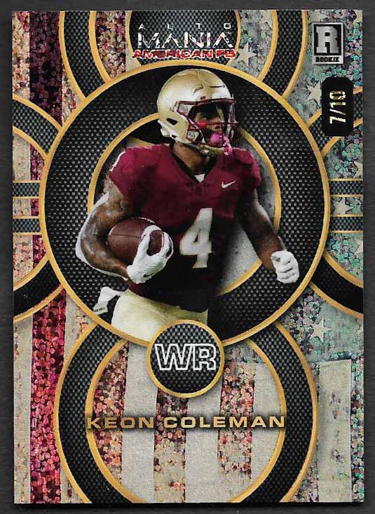 Coleman, Keon 2024 Wild Card auto mania 7/10 #amacp-kc ROOKIE BILLS
