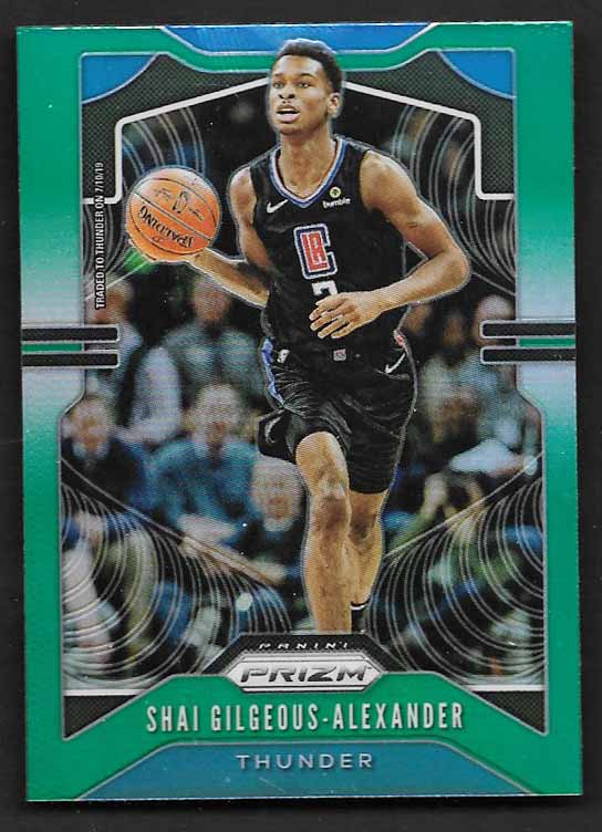 Gilgeous-Alexander, Shai 2019 Prizm green #122 THUNDER CLIPPERS