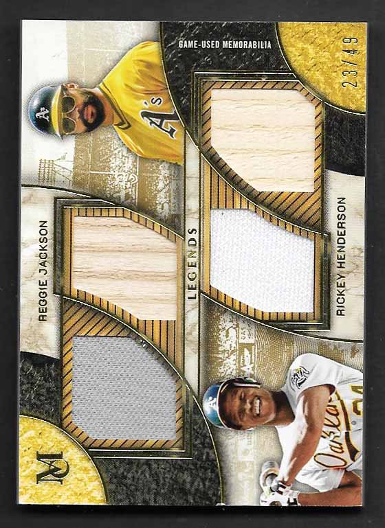 Henderson, Rickey Jackson, Reggie 2025 Topps museum quad relic gold 23/49 A'S ATHLETICS