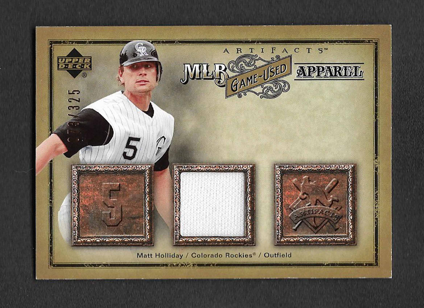 Holliday, Matt 2009 UD artifact game used apparel 73/325 #mlbmh