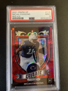 Parsons, Micah 2021 Prizm Draft red ice Crusade PSA 9 #175 ROOKIIE COWBOYS PACKERS