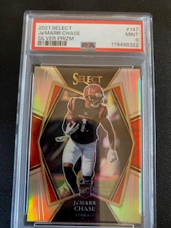 Chase, Ja'Marr 2021 Select premier silver PSA 9 #147 ROOKIE BENGALS
