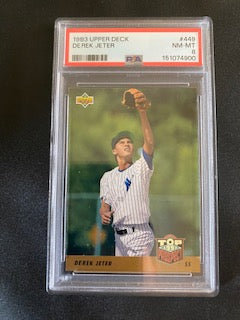 Jeter, Derek 1993 Upper Deck top prospect PSA 8 #449 ROOKIE YANKEES