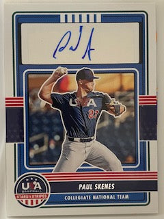 Skenes, Paul 2023 Panini Stars stripes collegiate national team autograph cntsps ROOKIE PIRATES