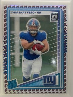 Skattebo, Cam 2025 Donruss Optic football emoji 302 ROOKIE GIANTS