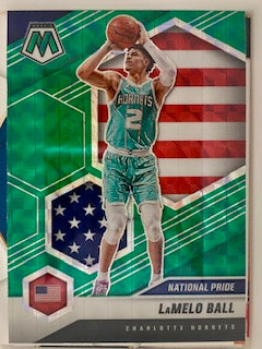 Ball, Lamelo 2020 Panini Mosaic green reactive #267 ROOKIE HORNETS TIMBERWOLVES