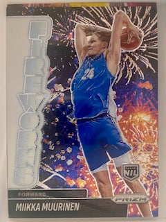 Muurinen, Mikka 2025 Prizm fireworks white lazer 16/99 #12 ROOKIE RAZORBACKS