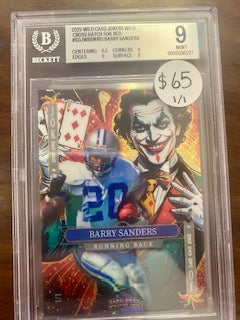 Sanders, Barry 2025 Wild Card jokers wild 1/1 Beckett 9 #sdjwbsnr10 LIONS COWBOYS