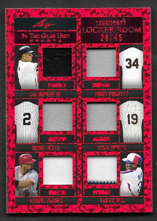 Jeter, Ripken, Pujols, Puckett, Gwynn, Raines 2025 Leaf legendary locker room 28/45 YANKEES, ORIOLES, CARDINALS, TWINS, PADRES, EXPOS