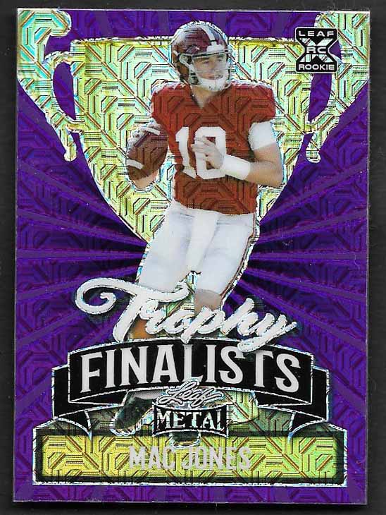 Jones, Mac 2021 Leaf Metal XRC trophy purple mojo 3/7 #tr03 ROOKIE PATRIOTS 49ERS