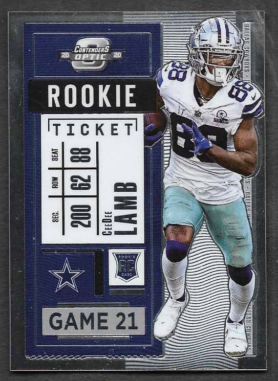 Lamb, CeeDee 2020 Panini Optic rookie ticket #65 ROOKIE COWBOYS SOONERS