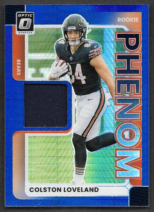 Loveland, Colston 2025 Donruss optic rookie phenom patch #rpbhcld ROOKIE BEARS