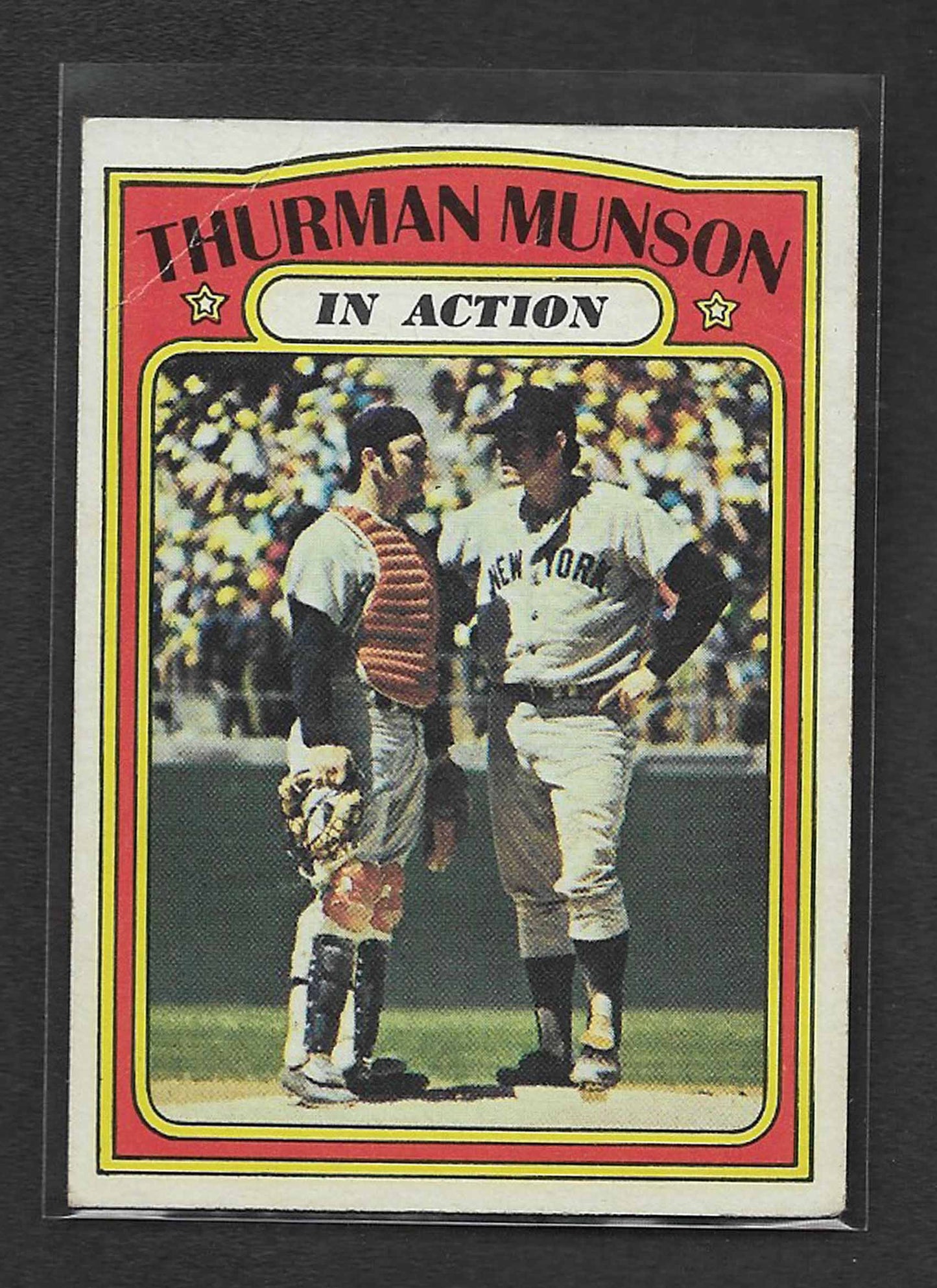 Munson, Thurman 1972 Topps in action #442 YANKEES