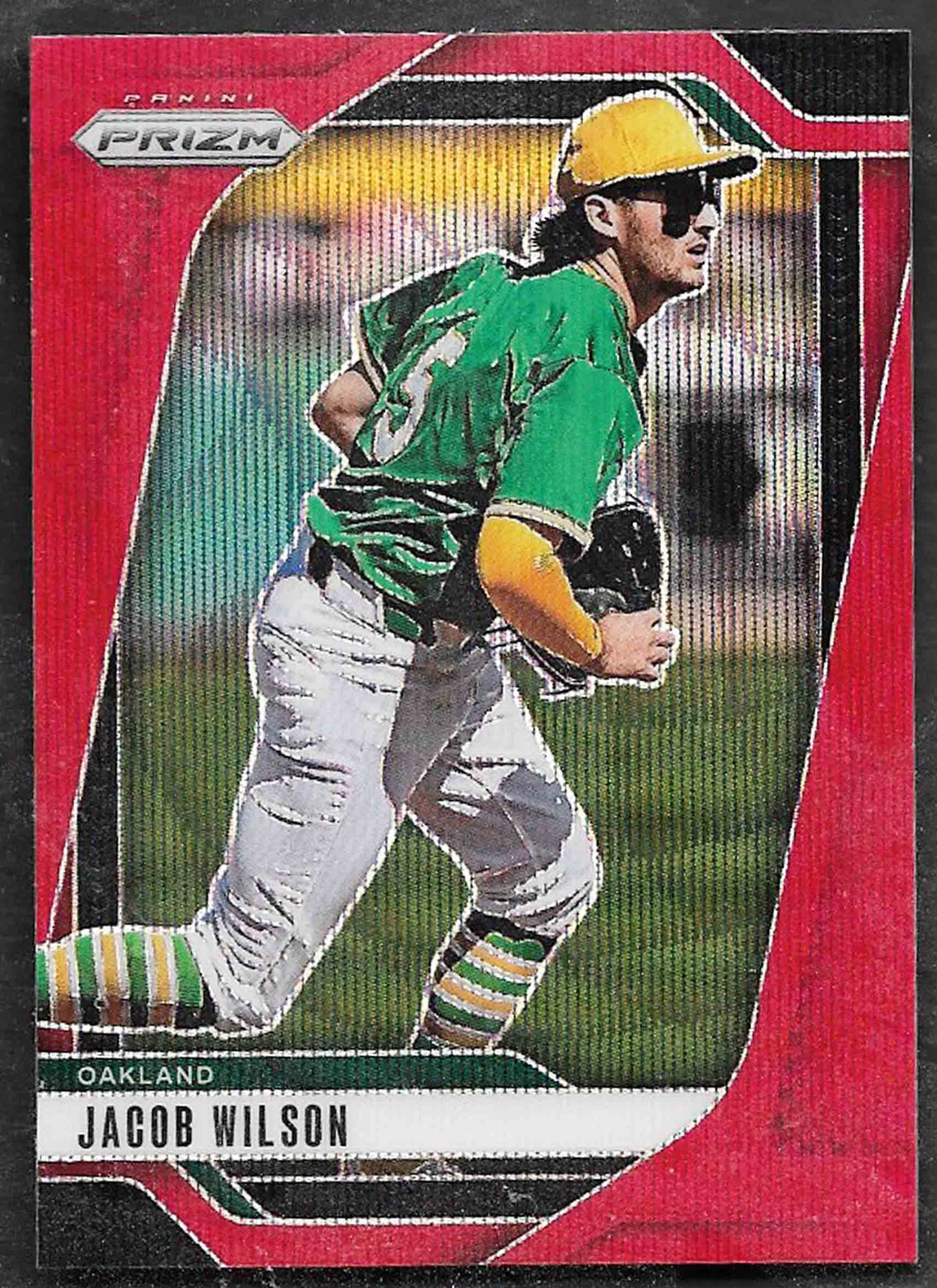 Wilson, Jacob 2025 Prizm ruby wave #90 ROOKIE A'S ATHLETICS