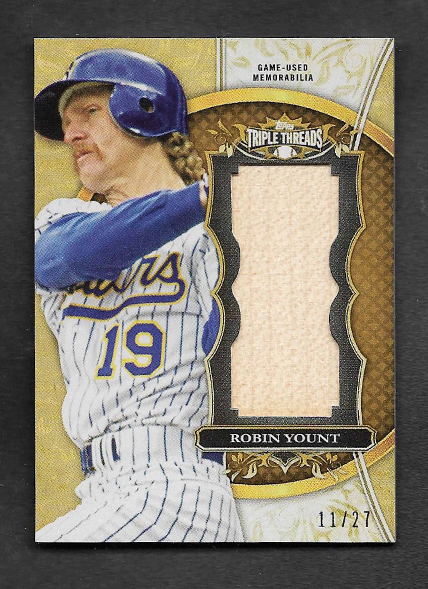 Yount, Robin 2013 Topps HOF Triple Threads game bat 11/27 #ttujr-ry