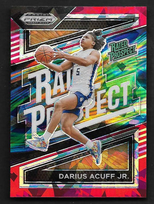 Acuff, Darius Jr. 2024 Prizm draft rated prospect red ice #7  ROOKIE RAZORBACKS