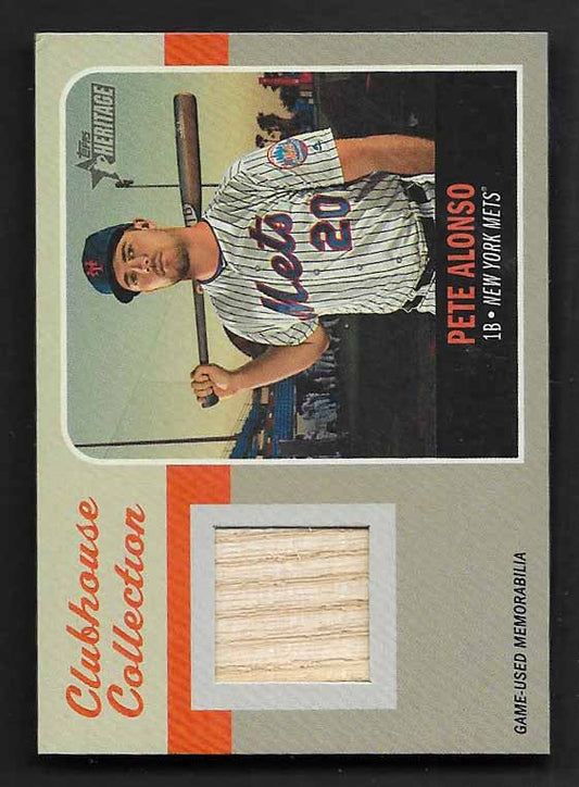 Alonso, Pete 2019 Topps heritage clubhouse collection relic #ccrpa ROOKIE METS ORIOLES