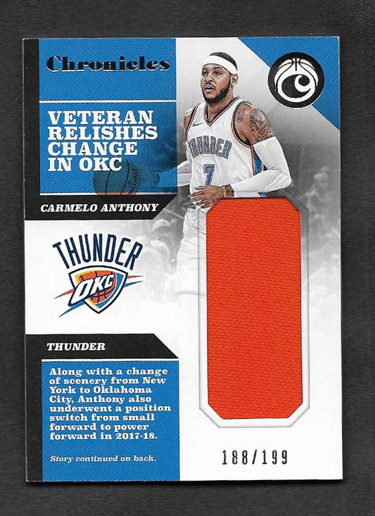 Anthony, Carmelo 2018 Panini Chronicles jersey  188/199 #cscan