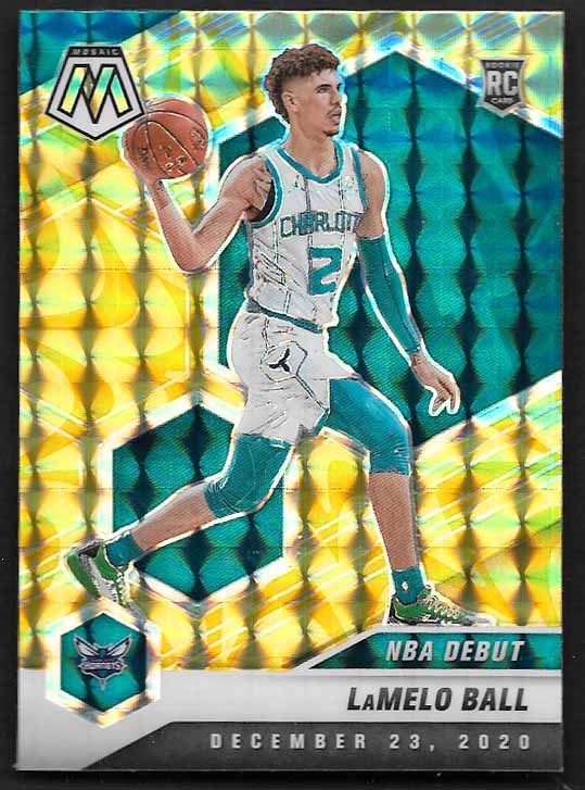 Ball, Lamelo 2020 Panini Mosaic yellow reactive #262  ROOKIE HORNETS