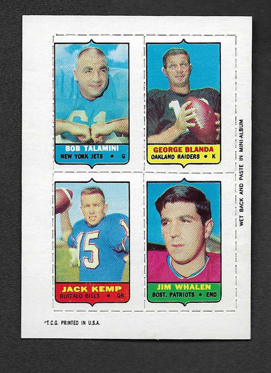 Blanda, George 1969 Topps HOF 4 in one inerts #57