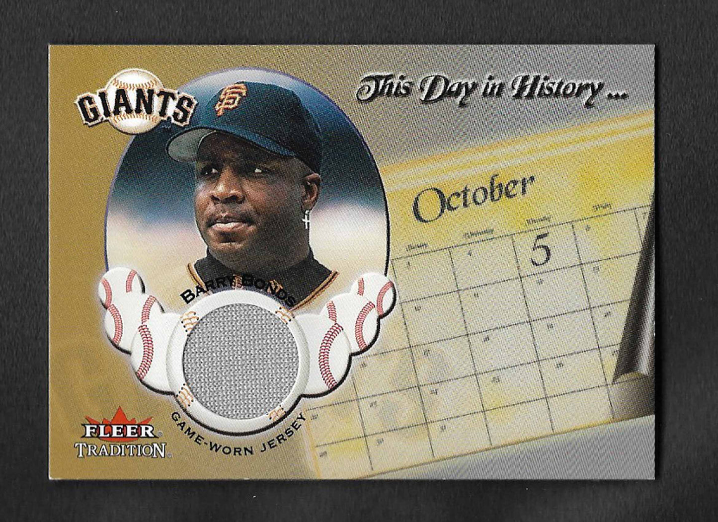 Bonds, Barry 2002 Fleer HOF This Day in History jersey #u5