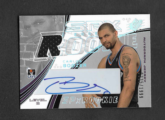 Boozer, Carlos 2002 SPX rookie jersey auto 335/1999 #118