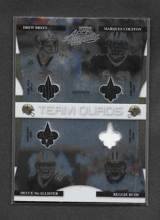 Brees, Drew 2008 Absolute Team quads jerseys bush 50/100 #tq5