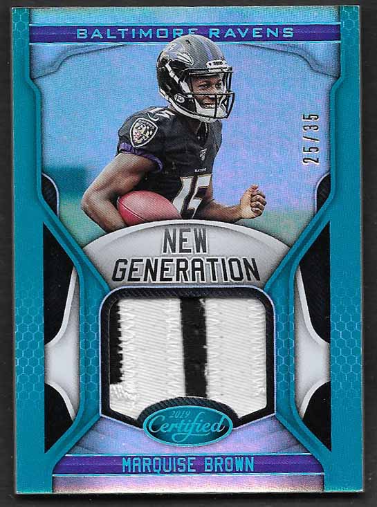 Brown, Marquise 2019 Certified New Generation jersey 25/35 ngmb  ROOKIE CHIEFS RAVENS