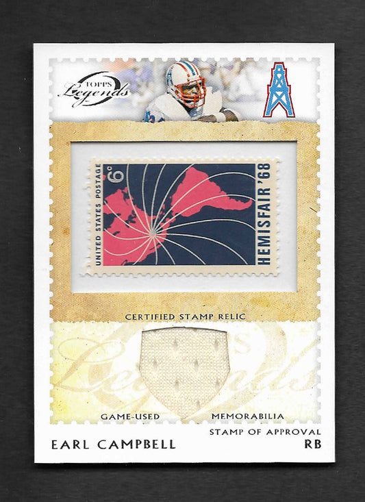 Campbell, Earl 2011 Topps HOF legends stamp jersey #soarec