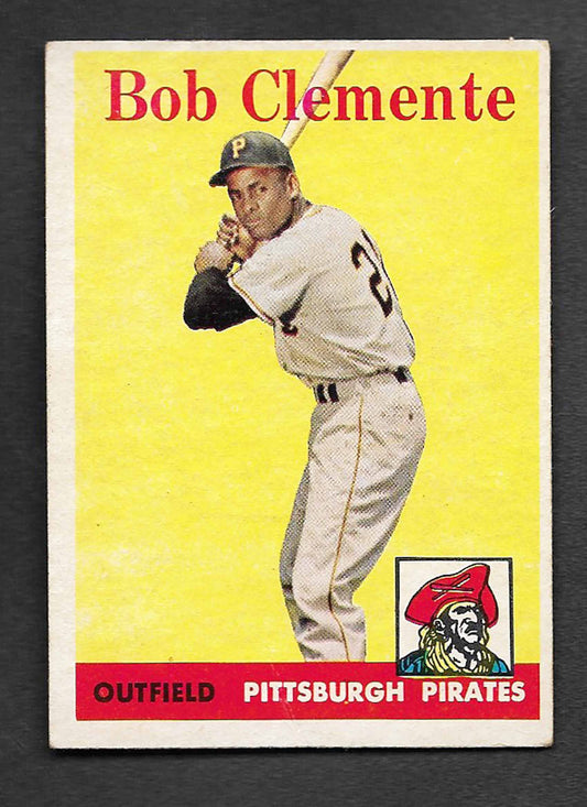 Clemente, Roberto 1958 Topps HOF Creased (half)