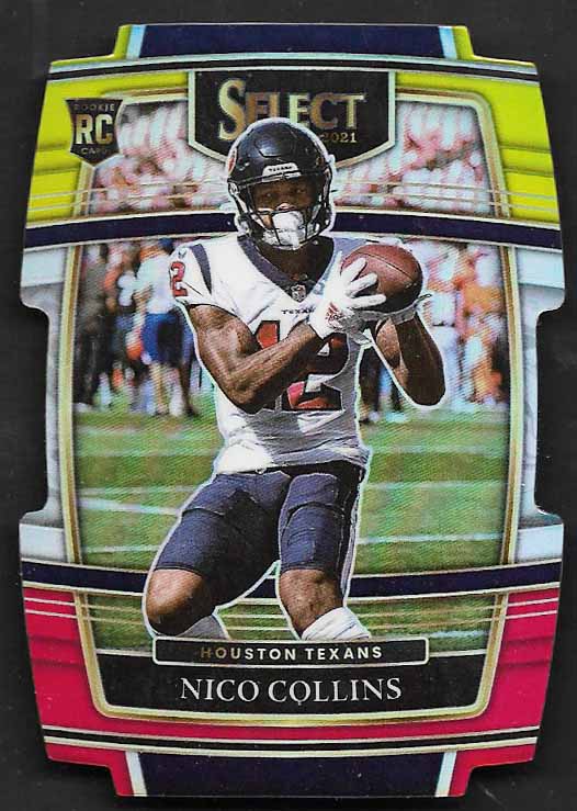 Collins, Nico 2021 Select red yellow die cut #69  ROOKIE TEXANS