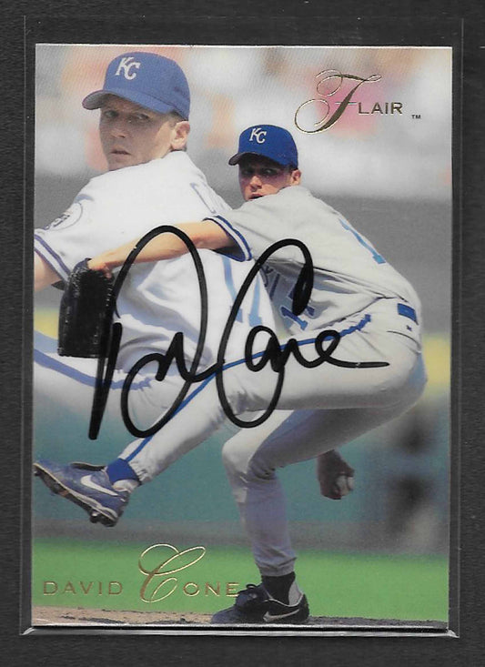 Cone, David 1993 Flair #214 autograph  ROYALS METS