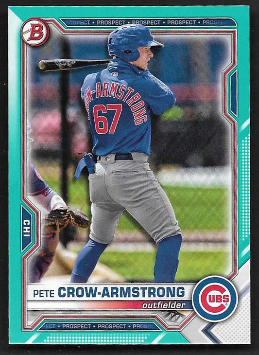 Crow-Armstrong, Pete 2021 Bowman prospect aqua 124/199 #bd12  ROOKIE CUBS