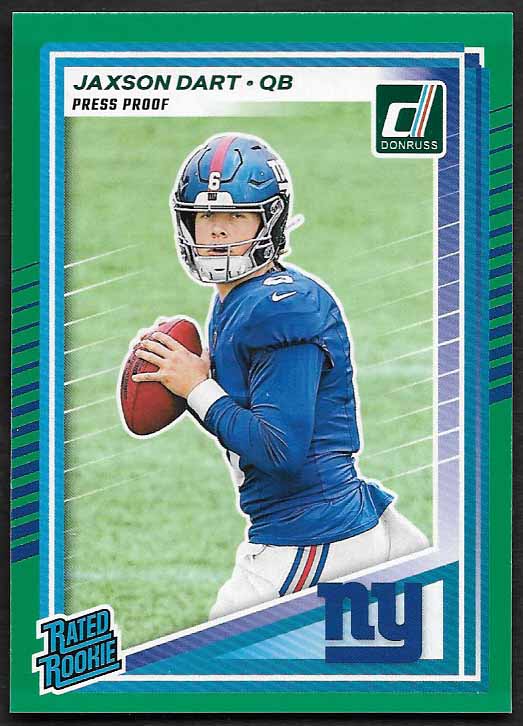 Dart, Jaxson 2025 Donruss rated rookie green press proof #400  ROOKIE GIANTS