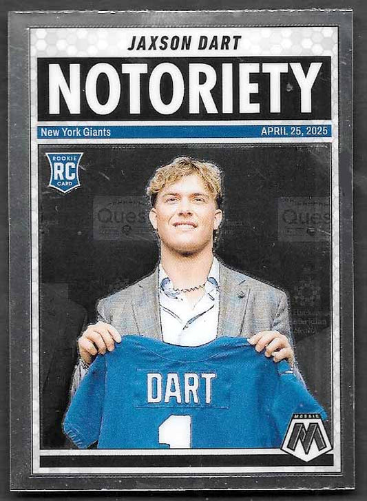 Dart, Jaxson 2025 Panini Mosaic Notoriety #11  ROOKIE GIANTS