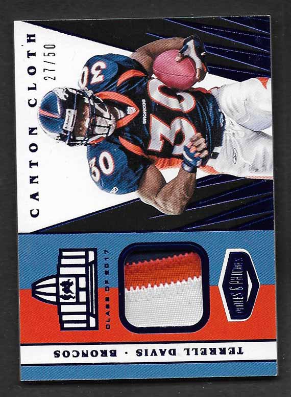 Davis, Terrell 2020 Plates and Patches Canton Cloth jersey 27/50 cc9  BRONCOS