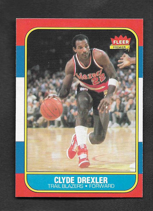 Drexler, Clyde 1986 Fleer low book off center #26