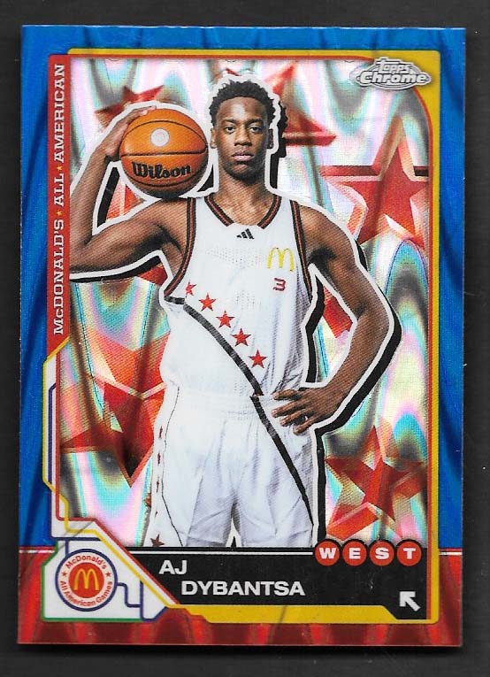 Dybantsa, AJ 2025 Topps Chrome McDonald's blue raywave #7  ROOKIE