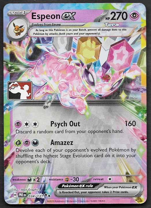 Espeon ex prize pack stamp 34/131