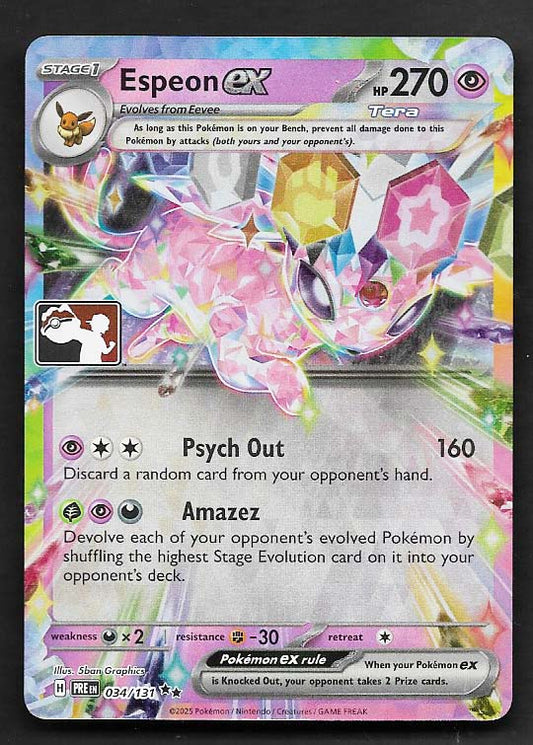 Espeon ex  #34  prize pack stamped