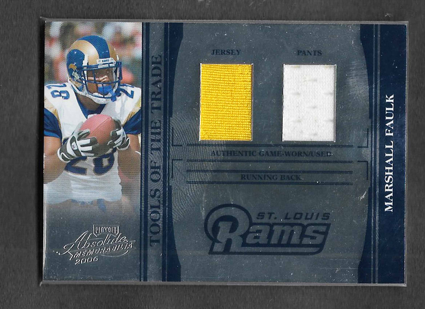 Faulk, Marshall 2006 Absolute HOF tools of trade jersey 36/50 #tot97
