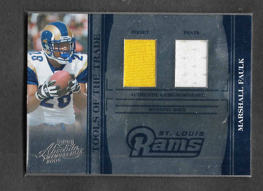 Faulk, Marshall 2006 Absolute HOF tools of trade jersey 36/50 #tot97
