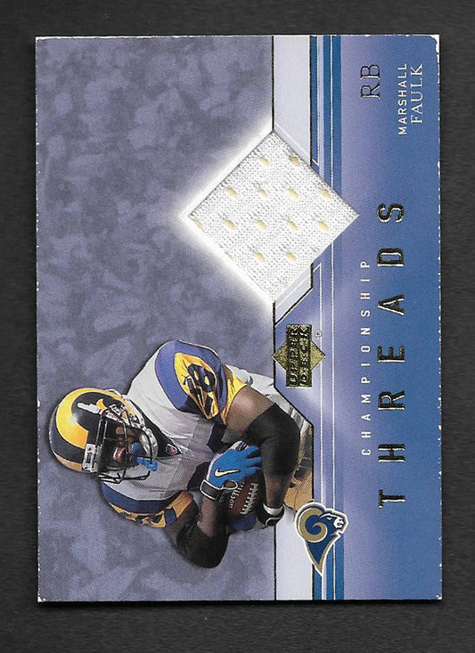 Faulk, Marshall 2001 UD HOF championship threads jersey #ctmf