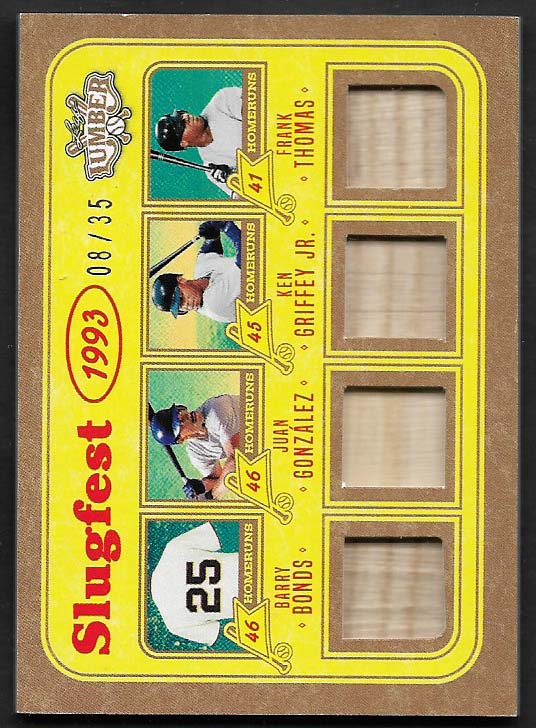 Griffey, Ken Jr, Bonds, Barry  Thomas, Frank  Gonzalez, Juan 2025 Leaf lumber slugfest  #s3  MARINERS REDS PIRATES GIANTS WHITE SOX RANGERS