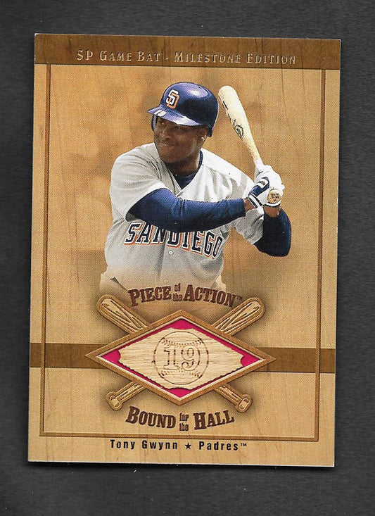 Gwynn, Tony 2001 UD HOF piece of the action bat #b-tgw