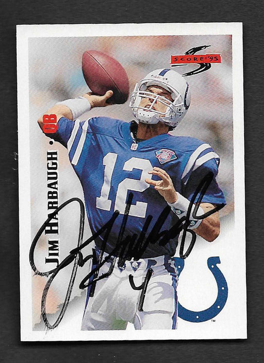 Harbaugh, Jim 1995 Score autograph TTM #193
